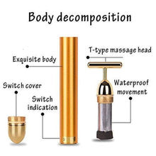 Load image into Gallery viewer, 24K Gold Energy Beauty Bar Electric Facial Massage Roller
