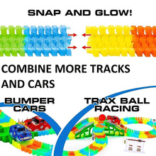 Load image into Gallery viewer, TRACKS TOY AMAZING RACETRACK - BENDS, FLEXIBLE AND GLOWS - 3D LED LIGHTS (MULTICOLOR) FOR KIDS
