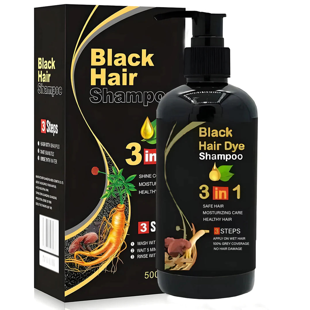 BLACK HAIR DYE SHAMPOO 3-IN-1 (NO SIDE EFFECT) - Buy 1 Get 1 Free 🔥