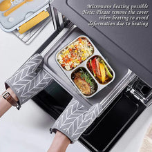 Load image into Gallery viewer, Lunch Box Sealed Leakage Proof Stainless Steel Lunch Box with Fork,Chopstick &amp; Spoon Lid Office Food Container 3 Compartment for School Kids and Adults

