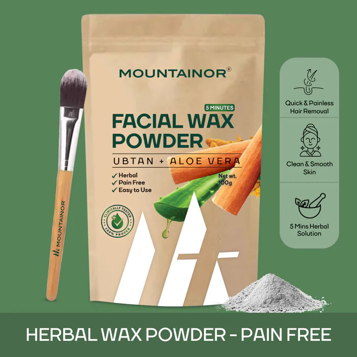 Turmeric Facial Wax - 5 Minute Painless Herbal Wax Powder (100g) (Pack of 2)