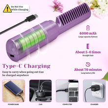 Load image into Gallery viewer, Meneflix Portable Mini Hair Straightener Cordless Rechargeable Mini Adjustable Hair Straightener Hot Comb
