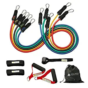 Fitness Bands with Handles, Door Anchor, Ankle Straps, Training Tubes Practical Exercise Bands