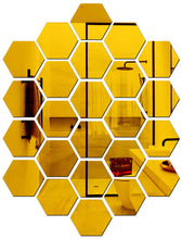 Load image into Gallery viewer, Mirror Wall Sticker- 3D Hexagon Mirror Wall Stickers for Home &amp; Offices.(Pack of 15)
