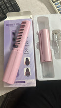 Load image into Gallery viewer, Meneflix Portable Mini Hair Straightener Cordless Rechargeable Mini Adjustable Hair Straightener Hot Comb
