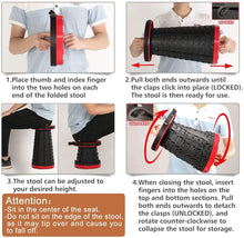 Load image into Gallery viewer, Portable Stool-Retractable Folding Stool, Portable Sturdy Lightweight Stool Foldable Outdoor Plastic Stool
