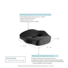 Load image into Gallery viewer, HR Foam Coccyx Orthopaedic Seat Cushion for Relief from Lower Back, Sciatica, Tailbone, Lumbar Pain (Black)
