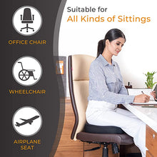 Load image into Gallery viewer, HR Foam Coccyx Orthopaedic Seat Cushion for Relief from Lower Back, Sciatica, Tailbone, Lumbar Pain (Black)
