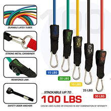 Load image into Gallery viewer, Fitness Bands with Handles, Door Anchor, Ankle Straps, Training Tubes Practical Exercise Bands
