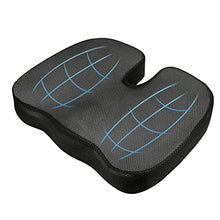 Load image into Gallery viewer, HR Foam Coccyx Orthopaedic Seat Cushion for Relief from Lower Back, Sciatica, Tailbone, Lumbar Pain (Black)
