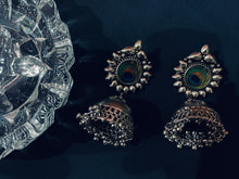 Load image into Gallery viewer, SET OF 6 MUST-HAVE OXIDISED JHUMKAS WITH FREE 2 RINGS COMBO
